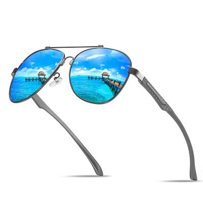 China Fashion Sun Glasses Aluminum Polarized Sunglasses For Driving Vintage 400 UV Men's Metal Sunglass STOCK Fish Retro Sunglass With Case for sale