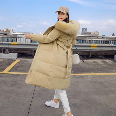 China Wholesale High Quality Winter Jacket Warm Fox Women's Winter Anti-Wrinkle Stain Long Fur Coat Thick Oversized Collar Down Coat for sale