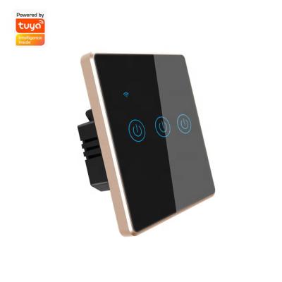 China EU Standard New Design 3 US Band Tuya Smart Mini Wall Switch Schedule And Voice Control Support 86*86*35mm for sale