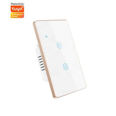 China Factory Price Exquisite Household Voice&App Control Wifi Connection 2 Strip Wall Smart Light Switch 118*72*39mm for sale