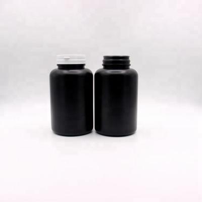 China BPA free pharmaceutical factory high quality black plastic capsule medicine 350ml pill bottle with full-ring lid for sale