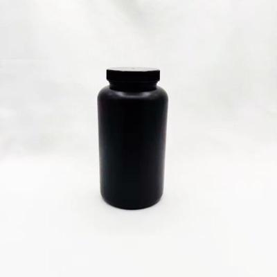 China Factory High Quality Medicine Pill Bottle Medical Vitamin HDPE Pill Plastic Black Capsule 500ml Screen Printing Pharmaceutical SGS for sale