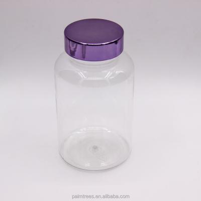 China Factory PET 300ML Pharmaceutical High Quality Medical Clear Transparent Capsule Pill Plastic Bottle With Gold Cap for sale