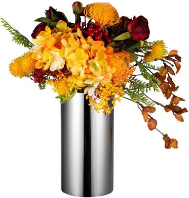 China Custom Various Specifications Stainless Steel Metal Round Cylindrical Home Decor Floor Vases zu verkaufen