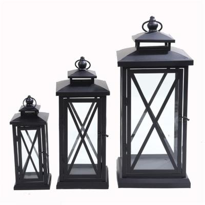 China Home Decoration Outdoor Glass Candle Holder Floor Lamp Wind Proof Sconce Wrought Iron Decoration Medium Size for sale