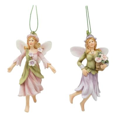 China World Resin Fairy Sculpture Hanging Dancing Flower Fairy Crafts For Home Decor Resin for sale