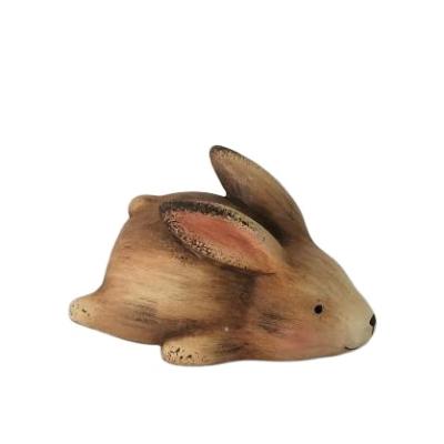 China World Handmade Easter Statues Ornaments Vintage Bunny Decors Ceramic Rabbit Figurines Crafts Ceramic Decoration for sale