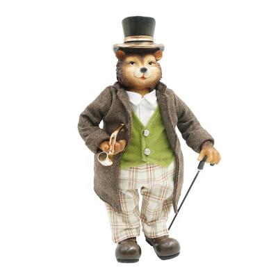 China Delux World Resin Hedgehog in Clothes with Pipe Anthropoid Animal Figurine Home Decoration Fabric&Polyresin Hedgehog Statue for sale