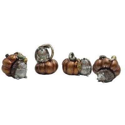 China textile & OEM&ODM fabric factory price available for sale resin pumpkin harvest decorations and Hegehog statue for sale