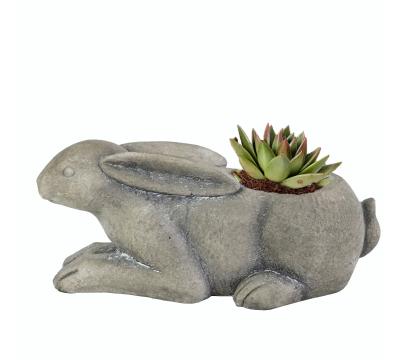 China Modern Wholesale Magnesia Animal Shaped Flower Pot Rabbit Flower Pot Succulent Planter for sale