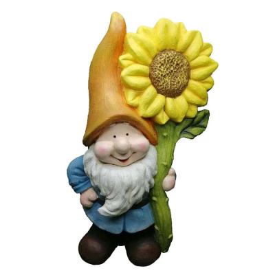 China Multi Color Art Decor MgO Garden Gnome Turnout Sunflower Decor Crafts Ornaments for sale