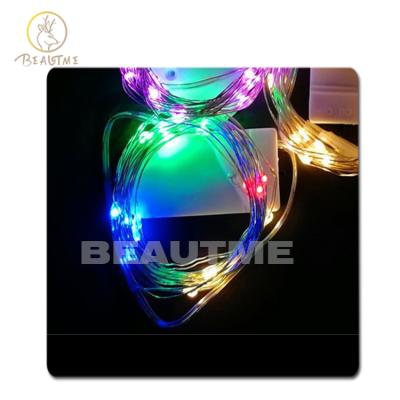 China Holiday Party Garden Christmas Tree Decoration RGB Fairy Lights, 1M 2M 3M Button Battery Operated Mini Copper Wire Fairy Lights LED String for Christmas Decoration for sale