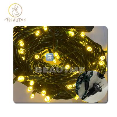 China Holiday Lighting US EU 3.28ft PVC 10m Cable High Quality Rubber Tree Led String Lights Christmas Always Outdoor Decorative Flashing for sale