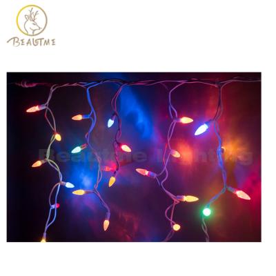 China Multi Colored Led Icicle Style EU Market Icicle Lights String Holiday Lights IP44 IP65 Christmas Decoration Light Rooftop 220V for sale