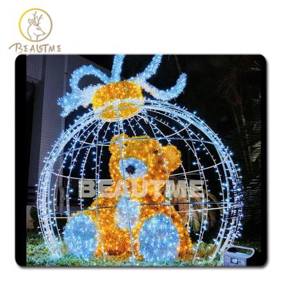 China Firm on Shape Metal Frame Christmas Light Pattern Plaza Hotel Street Mall Decoration 3D Pattern Light Giant Bear Led Rope Light Patterns for sale