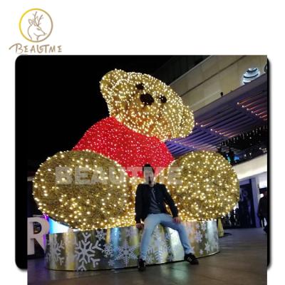 China Firmly On Outdoor IP65 Giant Bear Pattern Light Plaza Hotel Mall Decoration Bear Pattern Led Christmas Lights 3D Pattern Light For Holiday for sale