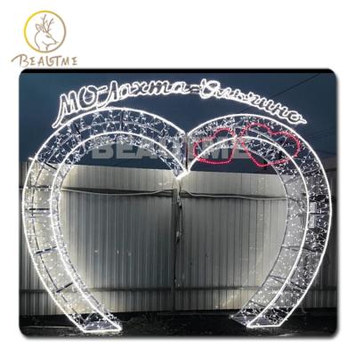 China Commercial Use Customized IP65 Heart Shape Wedding Led Lights Outdoor 3D Heart Pattern Light Pattern Light Led In Plaza And Shopping Mall for sale