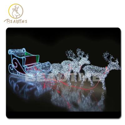 China Factory direct sales EU USA use IP67 commercial giant reindeer sleigh pattern led christmas lights led for garden park plaza hotel mall use for sale