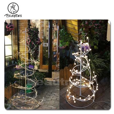 China Firmly On EU USA Power Cord 3m 160L 180CM LED Spiral Warm White Holiday Tree Light Outdoor Christmas Decoration for sale