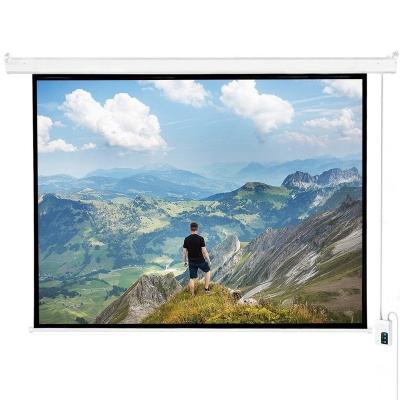 China 100 Inch Electric 16:9 Format Electric Motorized High Gain Material Glass Beaded Projection Screen for sale