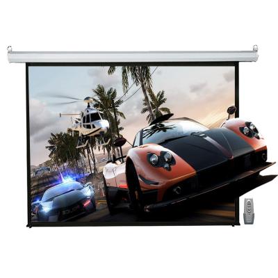 China 100 Inch 4:3 Format Ceiling Electric Motorized Projector Screen Projection With Remote Control for sale