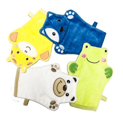 China All Natural Cartoon Baby Body Scrubber Shower Glove Spa Massage Animal Bath Gloves Exfoliating Gloves for sale