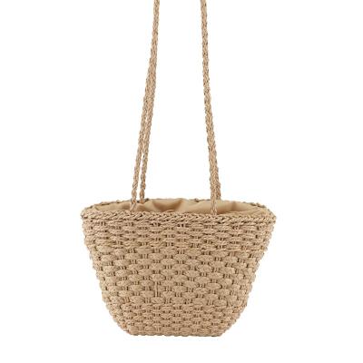 China Wholesale Durable Girls Fashion Straw Bag Summer Beach Straw Shoulder Bag Handmade Sling Bag for Ladies for sale