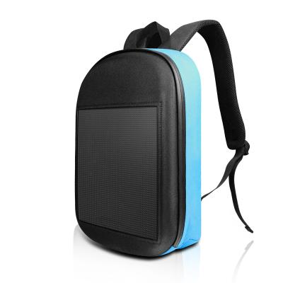 China Waterproof Polyester Bagpack Business Travel Waterproof Usb Charging Smart LED Backpack Led Bags for sale