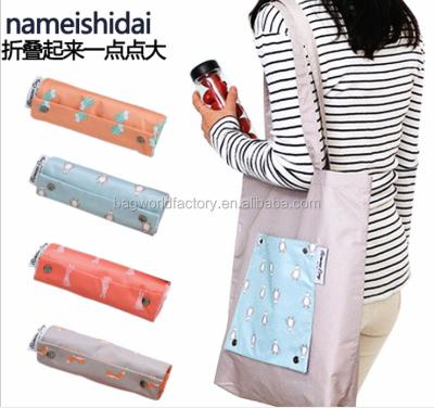 China New Tote Bag Polyester Cotton Ladies Packing Pattern Foldable Shoulder Bag for sale