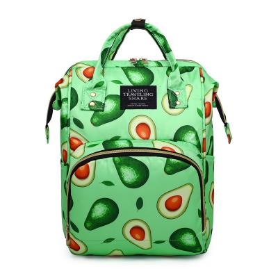 China Fashion Fruit Avocado Lightweight Mother And Baby Backpack Universal Large Capacity Mum Backpack for sale