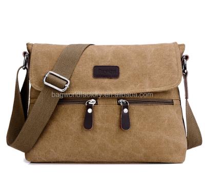 China Durable Mens Stylish Waxedcotton Canvas Laptop Messenger Shoulder Bag for sale