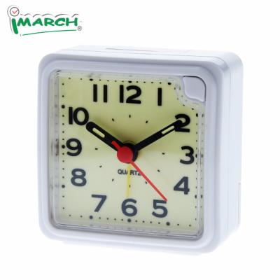 China LUMINOVA Imarch White Snooze Buzzer Table Slient Alarm Clock for sale