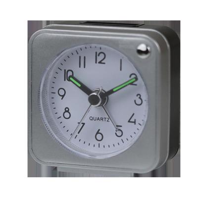 China Antique OEM ABS Style Luminous Dial Doze Back Light Silent Beeper Alarm Desk and Table Travel Non Ticking Pocket Alarm Clock for sale