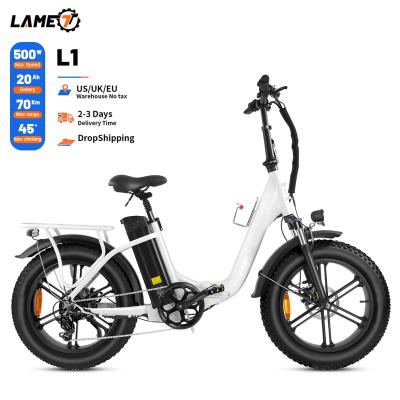 China Fat Tire Aluminum Alloy 20 Inch 500W City Foldable Electric Bike Motor Lithium Battery Motor Mountain Bike Snow Tire Rear Dirt Ebike for sale