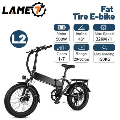 China High Quality Cheap Price Aluminum Alloy Hot Sale 500w Electric Snow Fat Fire Folding Electric Bicycle for sale