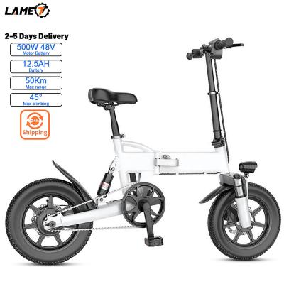 China US Fat Tire 20inch Aluminum Alloy Bicycle 500W 48V Folding ebike 7 Running Full Speed ​​Electric Suspension for sale