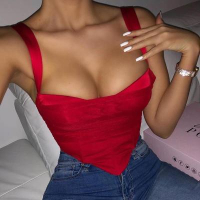 China Custom Cute Breathable Mesh Tank Top Cotton Boned Trendy Camisole Crop Tops Fashionable Sexy Tops For Women 2021 for sale