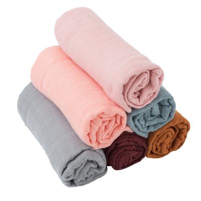 Cina Sustainable Super Soft Earthy Solid Color Baby Organic Muslin Wrap Blankets in vendita