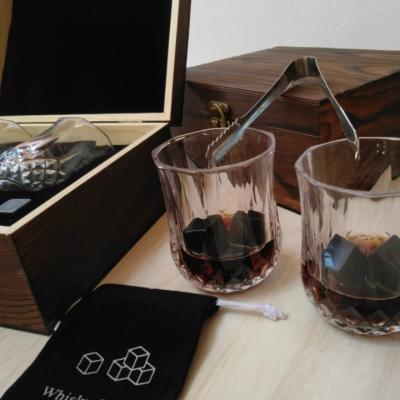 China Viable Wine Stone Ice Whiskey Wooden Box Glass Set, Bar Family Party Tool, Good Choice For Gift Giving for sale