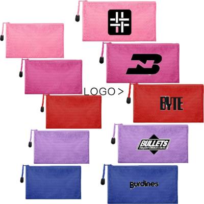 China Custom Size Accepted Custom Printing Waterproof LOGO Zipper Waterproof Folder Bag Pencil Pouch For Cosmetic Stationery for sale