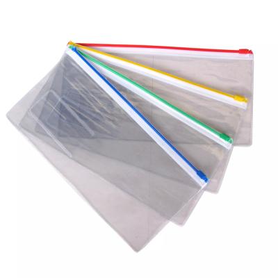 China Custom Size Accepted Custom Waterproof Folder Bags Office Supplies Cosmetics Travel Accessories Zipper Bags Transparent Folder Bag for sale