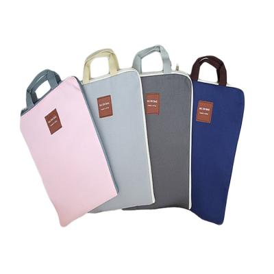 China Portable Canvas Folder A4 Bag Paper Listing Zipper Oxford Canvas Briefcase for sale