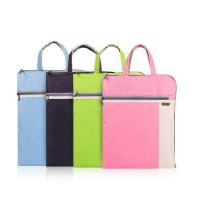 China Office School Folder Bags Custom Fashion 2/3 Layer Computer Canvas Zipper Collection Storage Classification Folder Handbag for sale