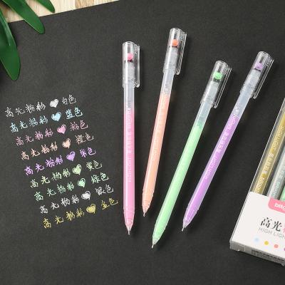 China office & School Markers Highlight Chalk Pen Student Hand Count Highlight Bar Color Gapline Pen Watercolor Brush Hand Drawn Reading Brush for sale