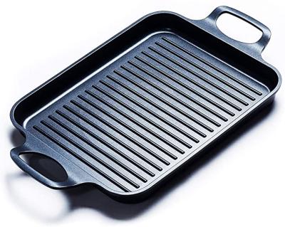 China Non-stick Square Grill Pan Aluminum Die Casting Griddle Pan Cast Iron Griddle Plate Hotel for sale