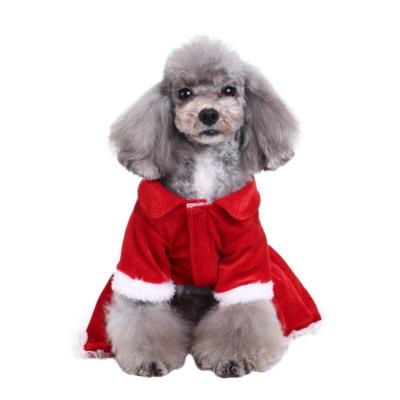 China Sustainable Christmas Designer Red Outfits Pet Dog Dress Clothes Clothing for sale