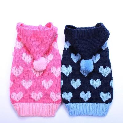 China OEM Spring Winter Pink Heart Dog Sweater Hoodie Sustainable Luxury Customized Customized Coat Coats Clothes for sale