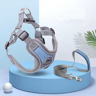 China Custom Wholesale Strong Reflective Adjustable Manufacturers Dog Soft Harness And Leash Set for sale