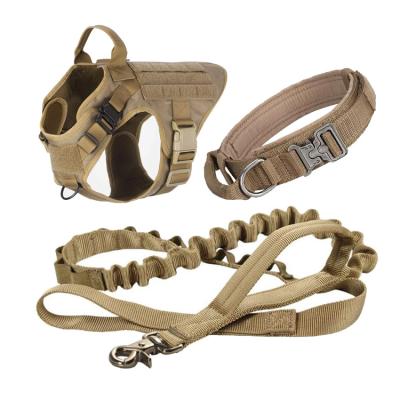 China Custom Strong Tactical Military Training Dog Leash Rope Harness And Collar Set for sale