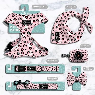 China Designer Eco Friendly Custom Luxury Soft Cotton Dog Leash Rope Collar & Harness Set for sale